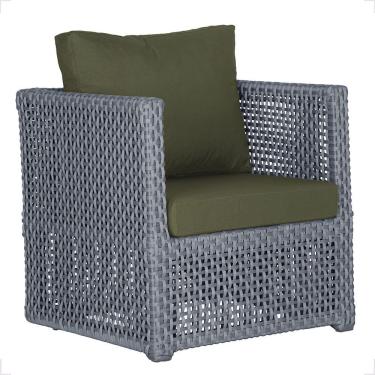 Imagem de 1 Poltrona Madri Alumínio Corda Náutica Estofado 13 Trama Prata