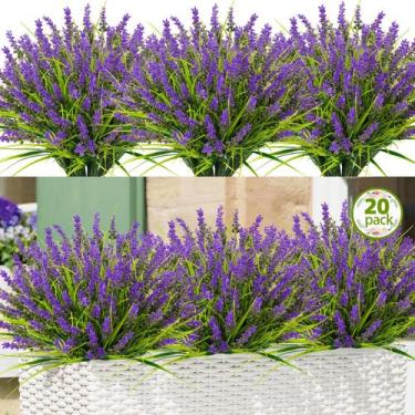 Imagem de Plantas artificiais N&T NIETING 20 pacotes roxos resistentes a UV