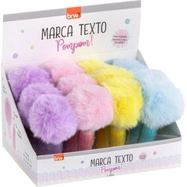 Imagem de Caneta Marca Texto Divertido Pompom 4 Cores com Carimbo (display com 1