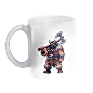 Imagem de Caneca Xícara de Café Porcelana 300ml Com Desenho Bárbaros