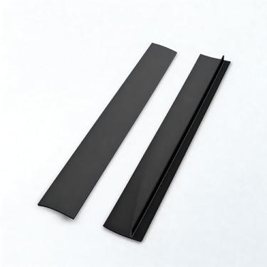Imagem de Pacote com 2 capas flexíveis para fogão de cozinha, enchimentos de lacuna de silicone entre balcão e fogão, forno, lavadora, secadora, fácil de limpar, grau alimentício (preto, 53 cm)
