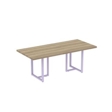 Imagem de Mesa Reunião Retangular 2000x900mm Pe40tub Noce Naturalle-lilas