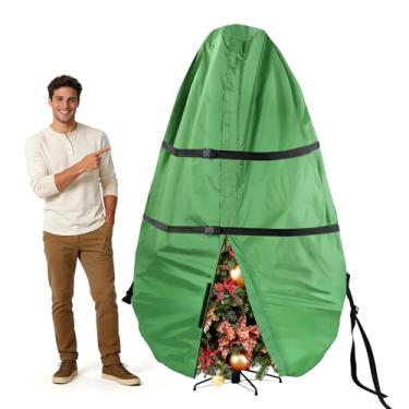 Imagem de Bolsa de armazenamento vertical para árvore de Natal de 2,5 m - mantém ornamentos em árvores artificiais, capa de árvore vertical Oxford espaçosa e leve com tiras de fivela e fundo elástico