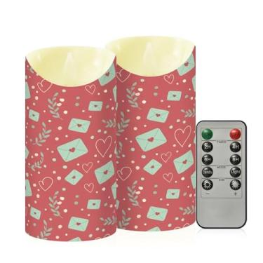 Imagem de Wassud Pacote com 2 velas sem chama com letras de amor com controle remoto, velas realistas cintilantes com temporizador, velas decorativas para Natal, casamento, festa, decoração de casa média