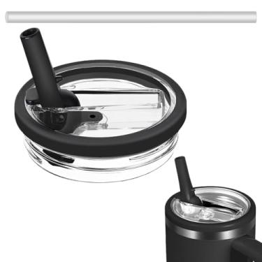 Imagem de Pacote com 2 tampas à prova de vazamento para copo Stanley Quencher H2.0 com canudo flip | Tampa à prova de derramamento 1,134 g | Fácil de limpar | Acessórios de copo destacáveis sem derramamento