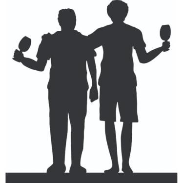 Imagem de Enfeite Decorativo de Mesa Silhueta Família em MDF para Sala Quarto Escritório Decoração Moderna (Irmãos SL-F18)