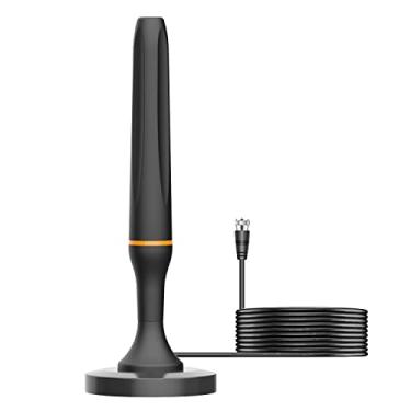 Imagem de Antena de TV digital para Smart Tv Antena de TV interna para TV sem cabo com base magnética forte, antena HD de recepção de 360° para TV interna, cabos longos de 4 a 3 m