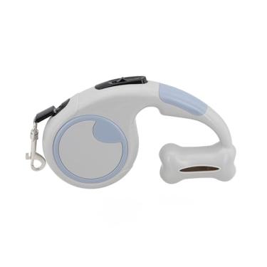 Imagem de Lovely Vibe Guia Retrátil para Cães 5 Metros com Porta Saquinhos Integrado, Azul Claro e Cinza, Plástico ABS e Poliéster, Suporta até 25kg, Sistema de Trava Rápida (Cinza/Chumbo)