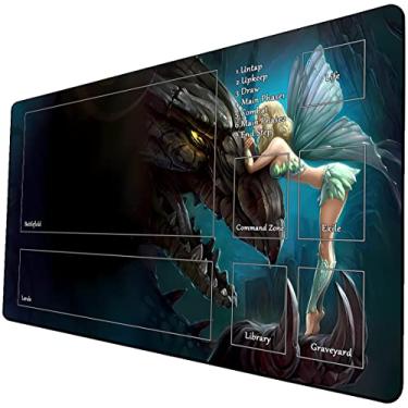 Imagem de MTG Playmat – Tapete de jogo de cartas colecionáveis de 61 x 35 cm com bolsa de armazenamento e superfície de borracha lisa