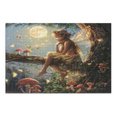 Imagem de Fada com asas sentadas na árvore 1000 quebra-cabeças para adultos, quebra-cabeças difíceis para adultos, jogos de quebra-cabeça