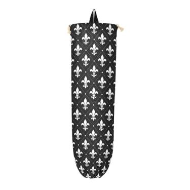 Imagem de Suporte de sacola de compras com padrão de lírio de carnaval, armazenamento de sacolas plásticas de cozinha, suportes de sacolas de plástico para montagem na parede, 1 pacote