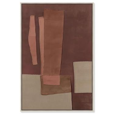 Imagem de Decoração de parede Boho com impressão em tela Raw Edge I da Art Remedy, moldura prateada, 50 x 76 cm