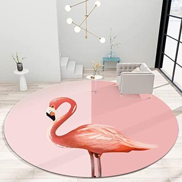 Imagem de Tapete redondo para quarto, tapetes de banheiro macios e fofos, rosa, antiderrapante, lavável, tapetes para entrada, sala de estar, berçário, A, diâmetro 180 cm