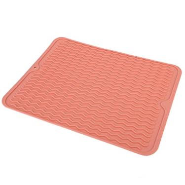 Imagem de Generic Tapete de Secagem de Pratos Ecológico, Resistente Ao Calor, Antiderrapante, Sem BPA para Bancadas de Cozinha ou Pias de Borracha (Rosa)