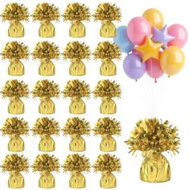 Imagem de YAYODS Pacote com 24 suportes de balões resistentes para balões grandes e de hélio, peso metálico de 170 g para decoração de aniversário e festa de casamento
