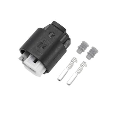 Imagem de A ABSOPRO Conector de sensor de temperatura da água de 2 pinos, conector terminal de fio fêmea série 0,6 mm para BMW para Mini Cooper plástico preto 1 conjunto