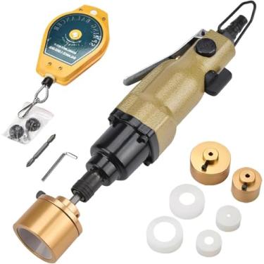 Imagem de GUAVFH Seladora de tampa de vedação, máquina pneumática de tampa de garrafa, diâmetro de tampa de 10 a 50 mm, alta rotação de 10.0000 rpm, design para frente/reverso, para tampa de rosca de metal