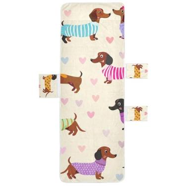 Imagem de Dachshunds fofos coloridos para cães, capa de cadeira de espreguiçadeira, piscina, lounge, praia, pátio, espreguiçadeira, 216 x 76 cm