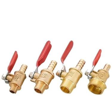 Imagem de 10 peças de válvula de esfera de farpa de latão 1/20.3 cm 1/5.1 cm 1/10.2 cm conector de rosca macho junta de cobre acoplador adaptador de mangueira 6-12 mm (tubo de 12 mm, 200 peças_1/5.1 cm)