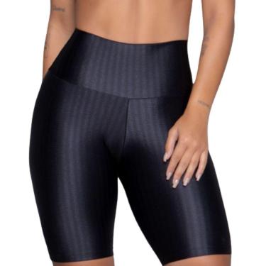 Imagem de Bermuda Fitness New Zig 3D Serra e Mar Modas Poliamida Cós Alto Academia Treino Moda Feminina-Feminino
