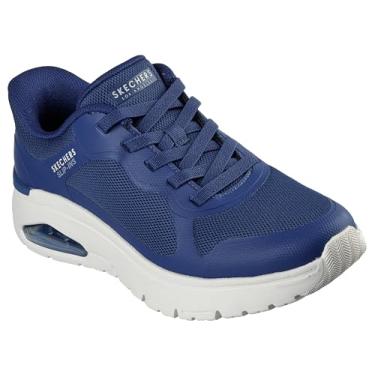Imagem de Skechers Tênis masculino sem cadarço Uno Flex-Ez Air Hands Free, Azul marino, 10 Wide