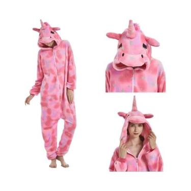 Imagem de Pijamas De Inverno Femininos Em Flanela Grossa Com Capuz, Fantasia De 