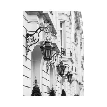 Imagem de Pintura Em Tela Vintage De Café Em Paris Em Preto E Branco, Arte De Pa