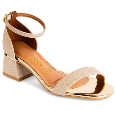 Imagem de Sandália Vizzano Salto Bloco Grosso Fivela Original 6428 Cor:PrataTama