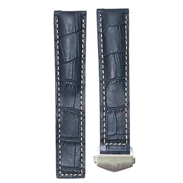Imagem de MURVE 20 22mm Pulseira de relógio de couro de vaca para TAG HEUER MONACO Series Men Quality Band Soft Watch Band For TAG HEUER Pulseira de pulso (Cor: Com Fecho Prata-01, Tamanho: 22mm)
