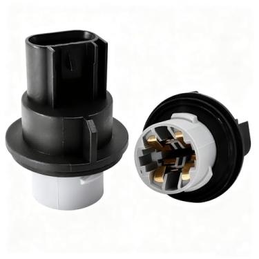 Imagem de MINETPS 68083021AA 2 peças suporte de lâmpada de seta conector soquete de lâmpada 3 pinos com anel de vedação de borracha adequado para Dodge Ram 1500 2500 3500 2009 2010 2011 2012