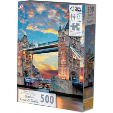 Imagem de Quebra-Cabeça 500p Londres Ponte do Tâmisa Pais e Filhos