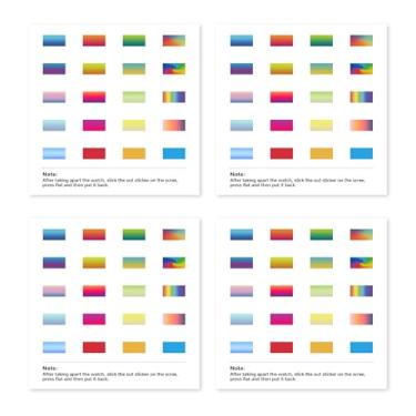 Imagem de NZELSW Conjunto de filtros de lente gradiente de cor de 80 peças para relógio Casio F91W, 20 variedades de películas de alta clareza, fácil de instalar, para F91W Casio Watch personalização decalque