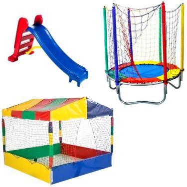 Imagem de Kit Completo de Diversão Cama Elástica 1,40m Piscina De Bolinhas 1,50m