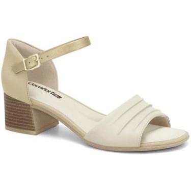 Imagem de Sandália Feminina Salto Grosso Off White Comfortflex 2556304-1-Feminino