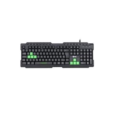 Imagem de Teclado Gamer Hadar em Membrana, 107 Teclas ABNT2, Anti-Ghosting, Teclas Multimídia, Pincel de Limpeza, Preto, TGHD, ELG