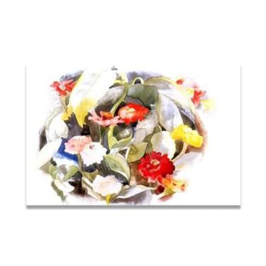 Imagem de LKXGRRSFG Impressão em tela aquarela ZinniaPrecisionist - Arte de paisagem industrial modernista para decoração de casa, escolha exclusiva de colecionadores de arte 19 x 30 cm sem moldura