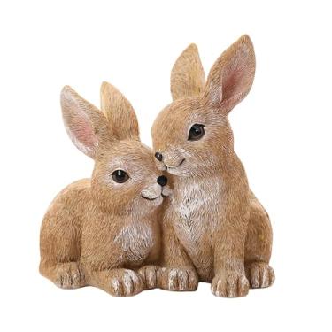 Imagem de Ｂｅｓｇａ Estátua de, Escultura de, Adorável Decoração de Páscoa, Estatueta de Animal em Resina para Pátio, Jardim, Casa de Campo, Sala de Estar, Marrom