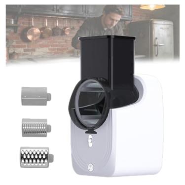 Imagem de Ralador De Queijo EléTrico Sem Fio E Picador De Saladas, Cortador De Legumes EléTrico Com 3 LâMinas, Abertura De 90 Mm De DiâMetro Para Uso DoméStico