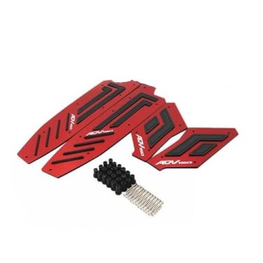 Imagem de Anti-derrapante Apoio Para Os Pés Kit De Para Dianteiro E Traseiro Para ADV150 2019 2020 ADV 150 Conjunto Almofadas Para Descanso(Red)