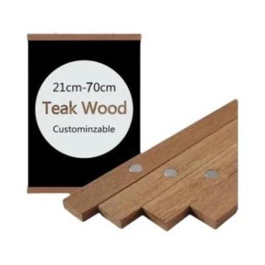 Imagem de Suporte Magnético De Madeira De Teca Para Pôsteres, Quadro De Madeira 