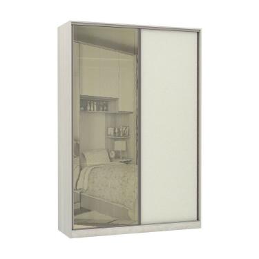 Imagem de Guarda-Roupa Solteiro 2 Portas 3 Gavetas 159 Cm Com Espelho Luciane Móveis