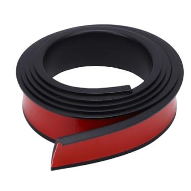 Imagem de aqxreight Guarnição do Roda do Carro Padrão de Fibra de Carbono PVC à Prova de Arranhões Tira Anticolisão para Sobrancelha Roda Carro (3.8 Sobrancelhas planas pretas)