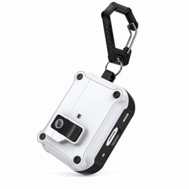 Imagem de Capa para AirPods 4, capa protetora de silicone macio com chaveiro e kit de limpeza, preta (branca, AirPods Pro 1/2)