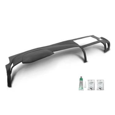 Imagem de DOTCOM Painel de painel com tampa de painel TPE compatível com Chevy Silverado/GMC Sierra 2007 2008 2009 2010 2011 2012 2013, encaixe em moldura dupla estilo porta-luvas preto