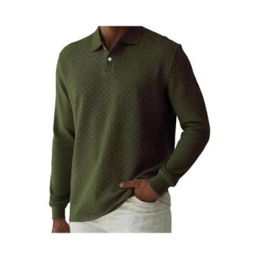 Imagem de Camisa Polo Casual De Manga Longa Para Homens, Alta Qualidade, Moda Pa