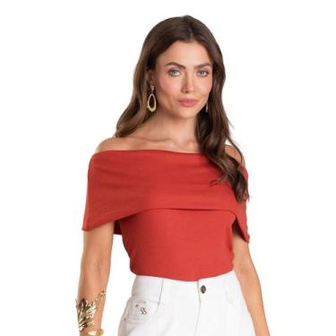 Imagem de Blusa Feminina Ombro a Ombro Dianna Vermelho, PP, Vermelho