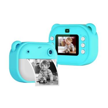 Imagem de Câmera Digital Instantânea Infantil Lentes Duas Vídeo 1080P 2400W Pixel Impressão 3 Rolos de Papel Bateria 1300mAh Tirar Fotos Registrar a Infância