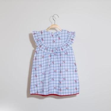 Imagem de Vestido Infantil Xadrez com Babado Estampa de Cerejas Keko-Feminino