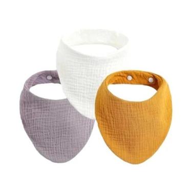 Imagem de Conjunto De Babadores De Algodão Macio Para Bebês Com Botão Ajustável,