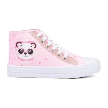 Imagem de Tênis Infantil Panda Feminino Botinha Glitter Menina - T&C, 33/34, Ros